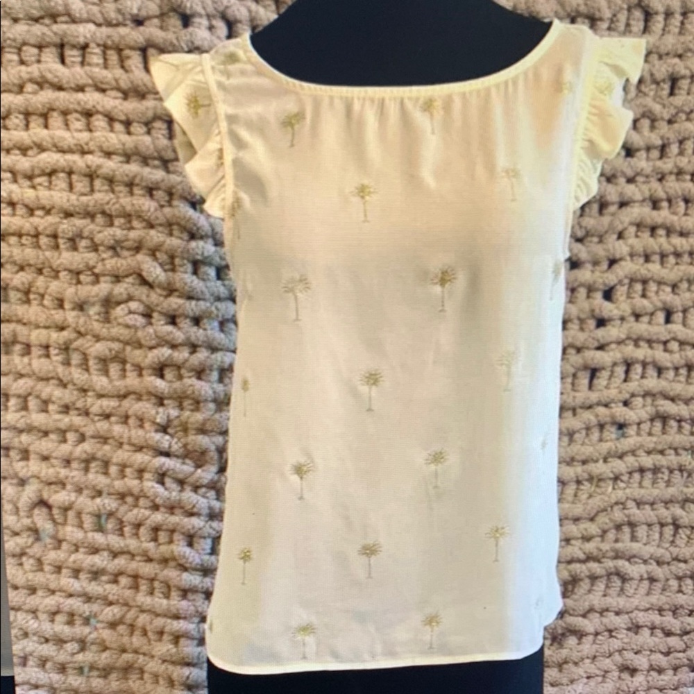 Cream Ruffle Sleeve Top